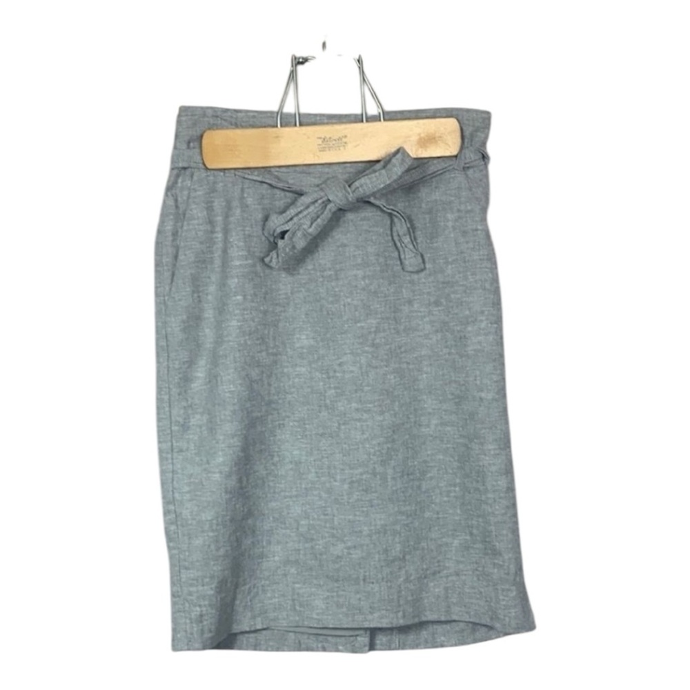 Ann Taylor Factory Gray Tie Belt Pencil Skirt Size 00P